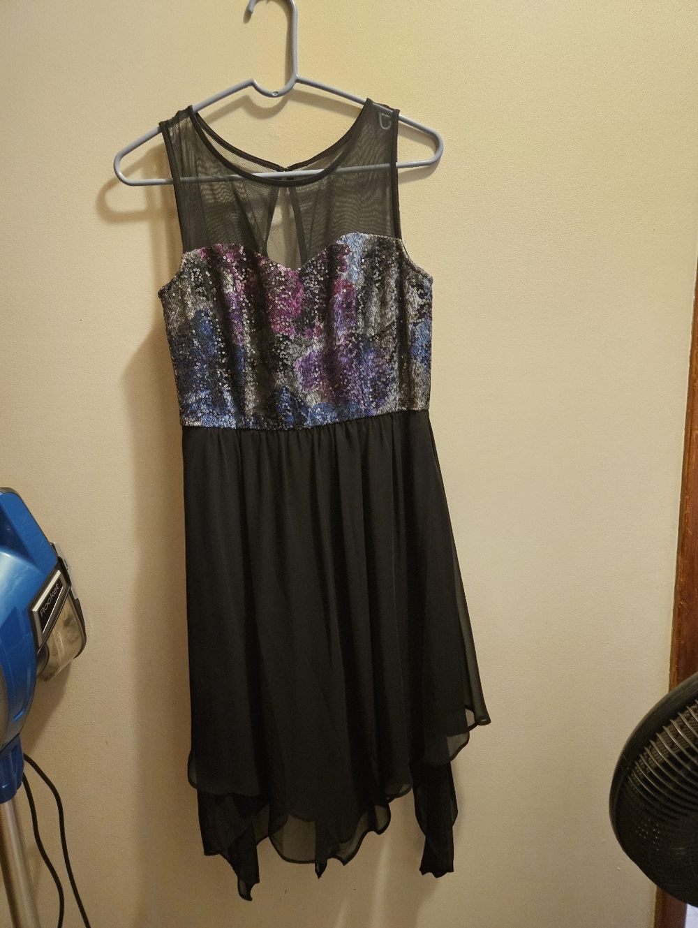 Studio One Black Dress with Multicolor Sequin Bodice